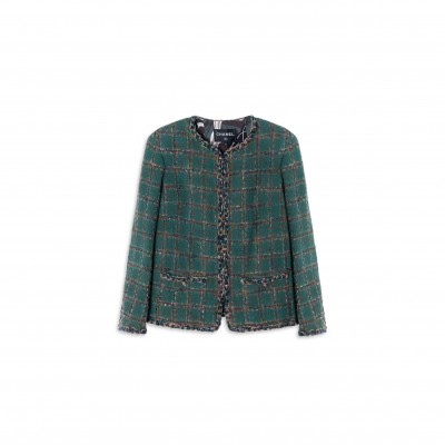 CHANEL GREEN TWEED JACKET P75152